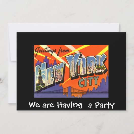 New York Private Party Invitation Kaart (Voorkant)