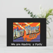 New York Private Party Invitation Kaart (Staand voorkant)