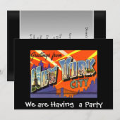 New York Private Party Invitation Kaart (Voorkant / Achterkant)