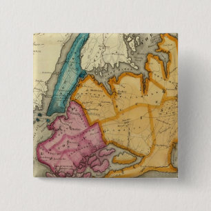 New York, Queens, Kings, Richmond counties Vierkante Button 5,1 Cm