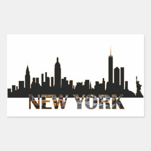 New York Rechthoekige Sticker