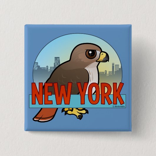 New York Red-tailed Hawk Vierkante Button 5,1 Cm (Voorkant)