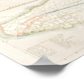  New York reiskaart. Oude stad. Retro Poster (Hoek)