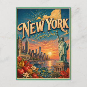 New York Retro Reis Souvenir Ansichtkaart Briefkaart