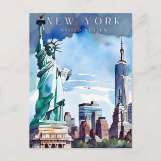 New York retro reizen briefkaart