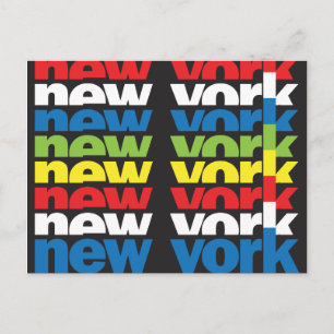 New York, retro tekstontwerp Briefkaart