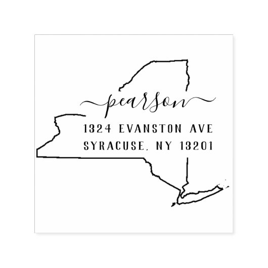 New York Return Adres Stempel Zelfinkt (Design)