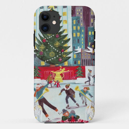 New York Rockefeller center kerstschaatsen Case-Mate iPhone Case (Achterkant)