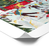 New York Rockefeller center kerstschaatsen Poster (Hoek)