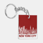 New York rode kastanje Sleutelhanger (Voorkant Links)