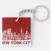 New York rode kastanje Sleutelhanger (Achterkant)