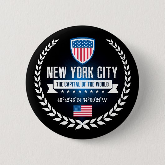 New York Ronde Button 5,7 Cm (Voorkant)