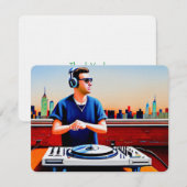 New York Roof Top Dj Bedankkaart (Voorkant / Achterkant)