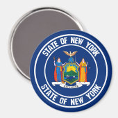 New York Round Emblem Magneet (Voorkant / Achterkant)