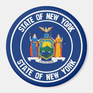 New York Round Emblem Magneet