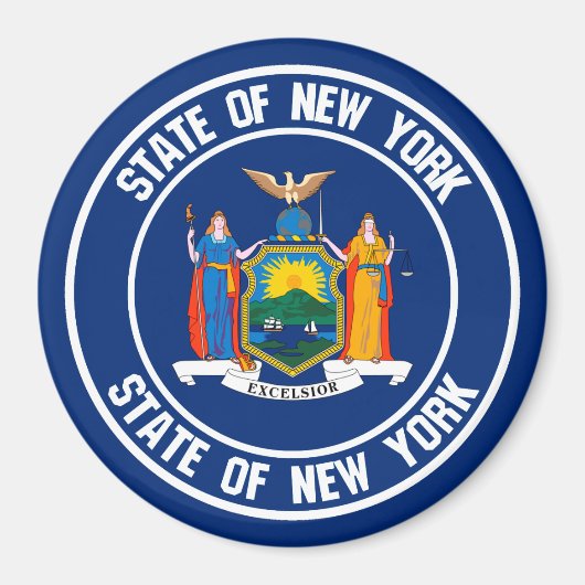 New York Round Emblem Magneet (Voorkant)