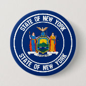 New York Round Emblem Ronde Button 7,6 Cm (Voorkant)