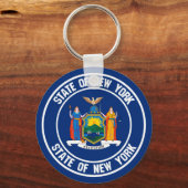 New York Round Emblem Sleutelhanger (Voorkant)