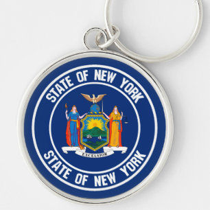 New York Round Emblem Sleutelhanger