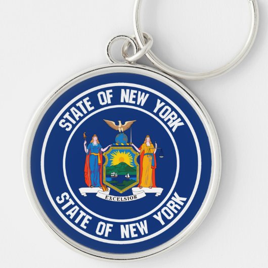 New York Round Emblem Sleutelhanger (Voorkant)