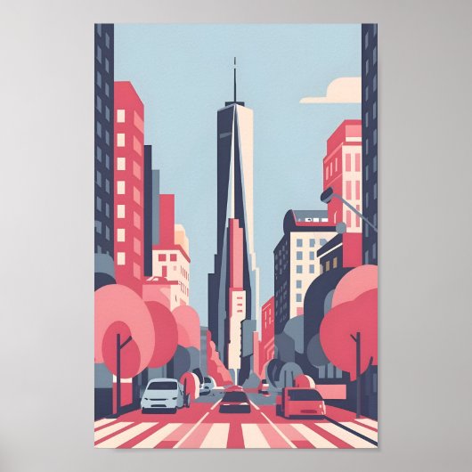 New York Scape 4K Vector Serene Poster (Voorkant)