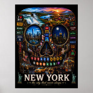 New York Schedel Artprint State of Mind Poster