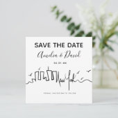 New York Script Tekening Bewaar de Datum (Staand voorkant)