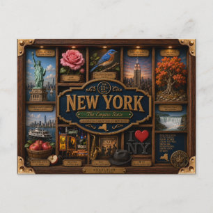 New York Shadow Box 3D Figuur Staat Briefkaart