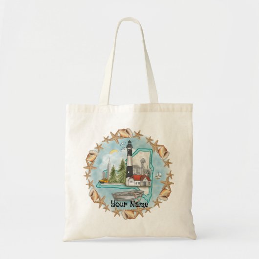 New York Shells Lighthouse Tote Bag (Voorkant)