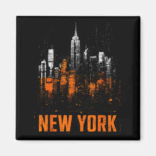 New york silhouet punk grunge vintage retro graffi magneet