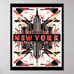 New York Silhouet Punk Grunge Vintage Retro Poster
