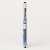 New York Silhouet - Waterverf Blauw Case-Mate iPhone Case (Achterkant/links)