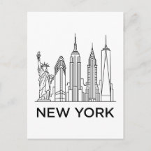 New York Silhouette Minimalistische Lijnkunst