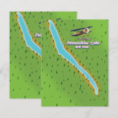 New york Skaneateles Lake-kaart (Voorkant / Achterkant)