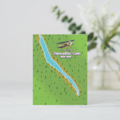 New york Skaneateles Lake-kaart (Staand voorkant)