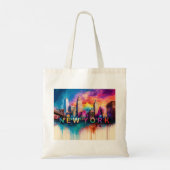 New York Skyline Abstracte kunst Tote Bag (Achterkant)