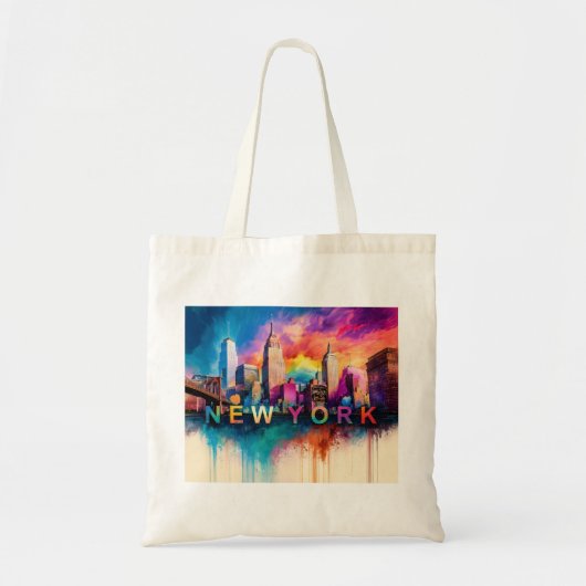 New York Skyline Abstracte kunst Tote Bag (Voorkant)