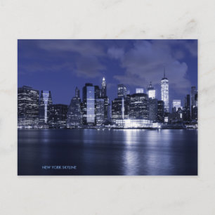 New York Skyline Bathed in Blue Briefkaart
