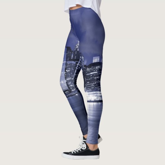 New York Skyline Bathed in Blue Leggings (Links)