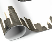 New York Skyline Black Big Apple Modern City Cadeaupapier (Rol Hoek)