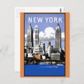  New York Skyline Briefkaart (Voorkant / Achterkant)