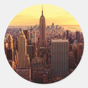 New York skyline city met Empire State Ronde Sticker