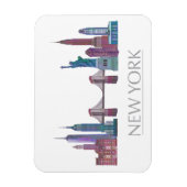 New York Skyline Colored Buildings Magneet (Verticaal)