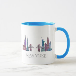 New York Skyline Colored Buildings Mok