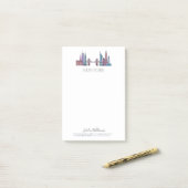 New York Skyline Colored Buildings Post-it® Notes (Op bureau)