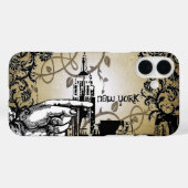 New York Skyline Damask Burnt Vines coque iphone (Verso (horizontal))