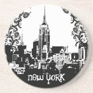 New York Skyline Damask Onderzetters