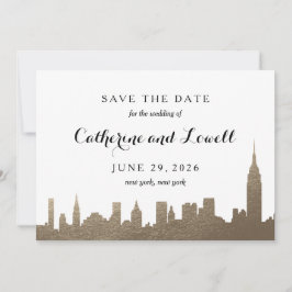 New York Skyline Faux Gold Save the Date