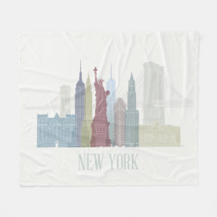 New York Skyline Fleece Deken
