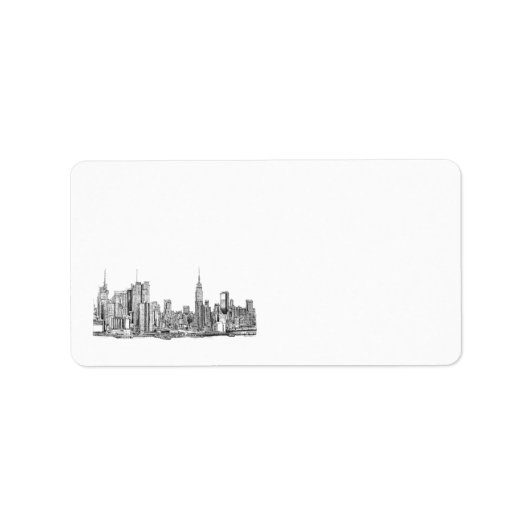 New York skyline gepersonaliseerd label (Voorkant)